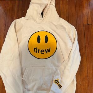 Drew Cream Hoodie with Yellow Smiley